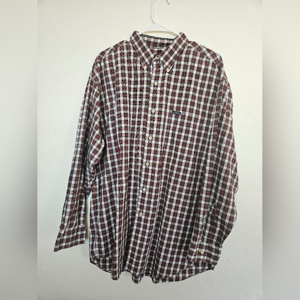 Chaps By Ralph Lauren Men's Checkered Shirt - Red and White